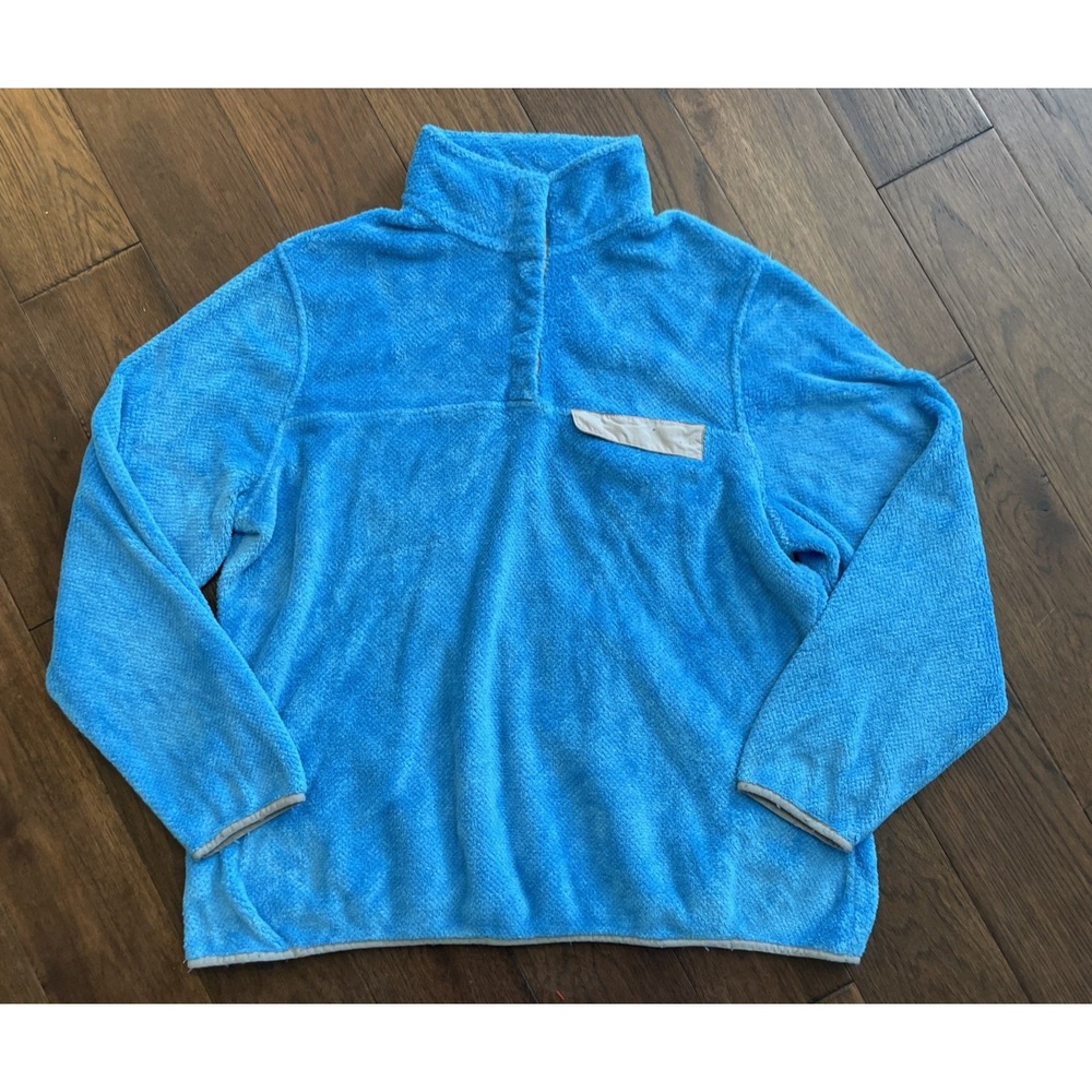 Jachs Cabin Womens Bright Blue Fleece 1/4 Button Pullover Sweater XXL
